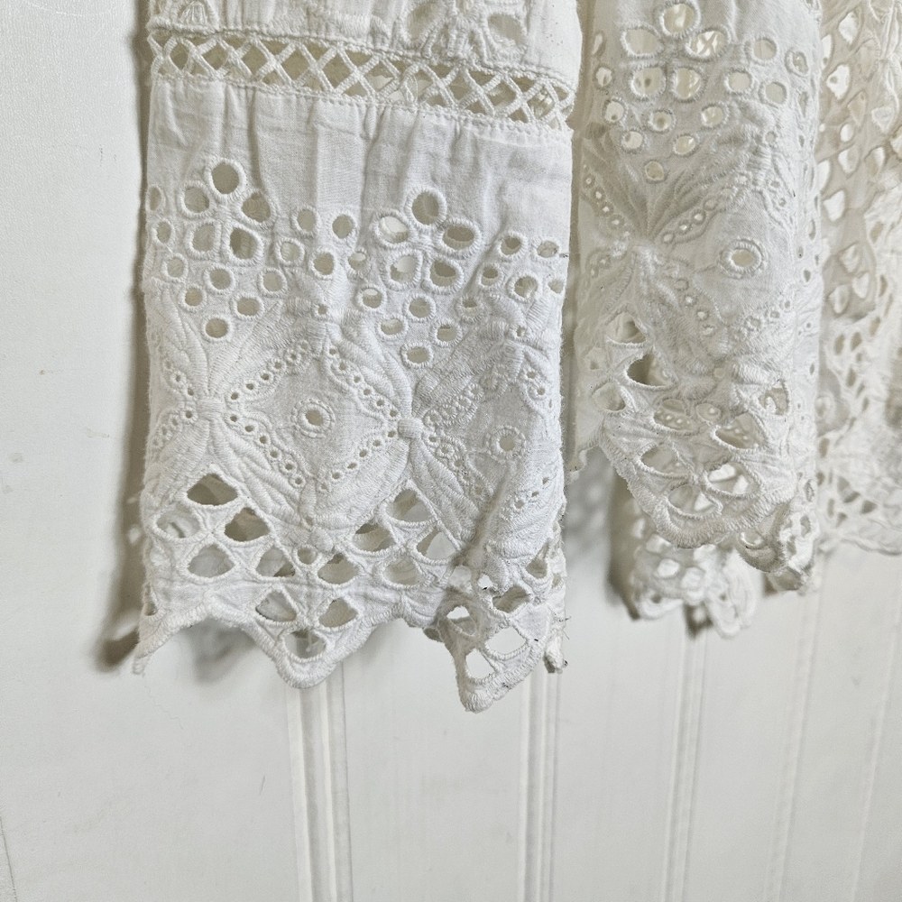 Lauren Ralph Lauren White Lace Eyelet Embroidered Open-Front Duster PS P - Picture 5 of 13